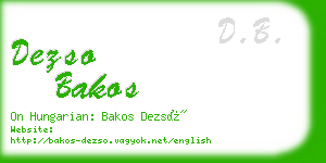 dezso bakos business card